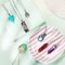 14 Pcs Vintage Crystal Pendant Necklaces for Women Girls Chakra Healing Carnelian Necklace Bohemian Retro Sunflower Necklace Sun and Moon Pendants